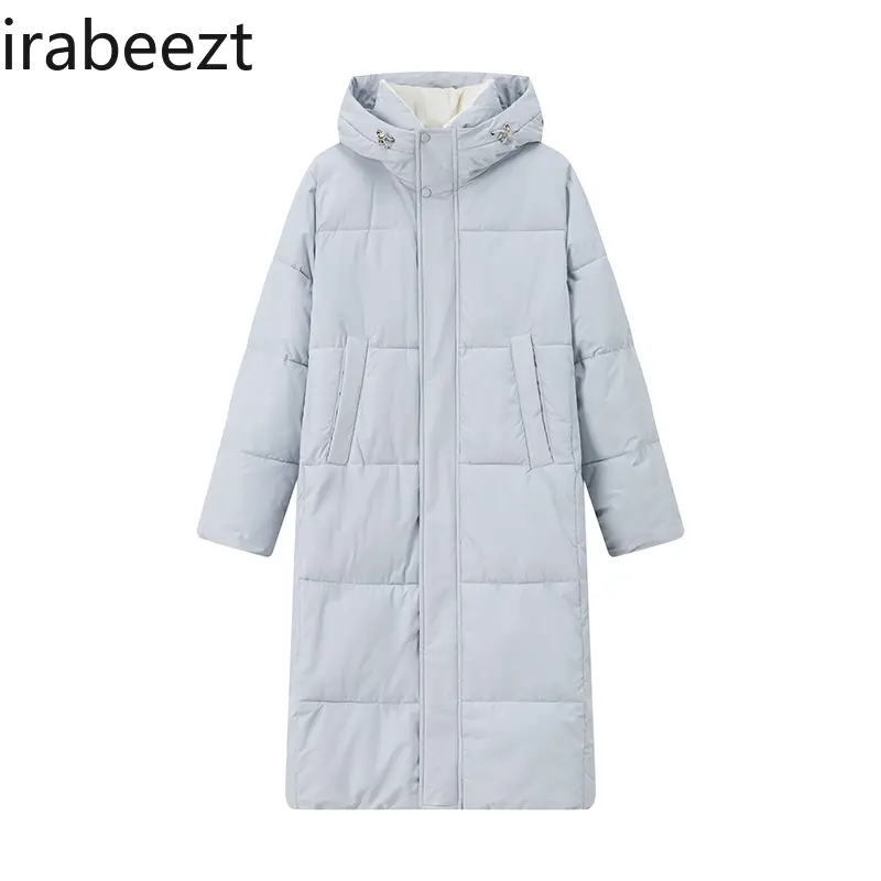 2024 New Over-the-knee Long Down Jacket Women's Fashion Padded Tops Loose Couple Thickened Korean Casaco Dourado Feminino
