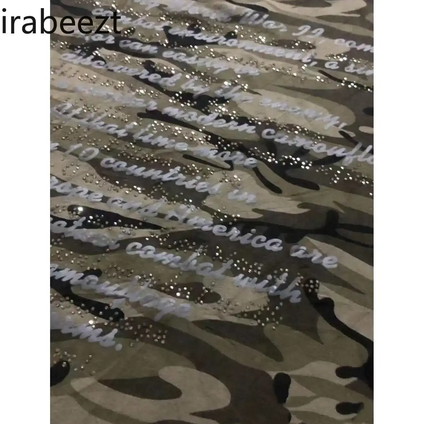 Summer Vintage Camouflage VintageT Shirt Letter Print Diamond Fashion Design Female Y2K Slim Short Sleeve Women Tops