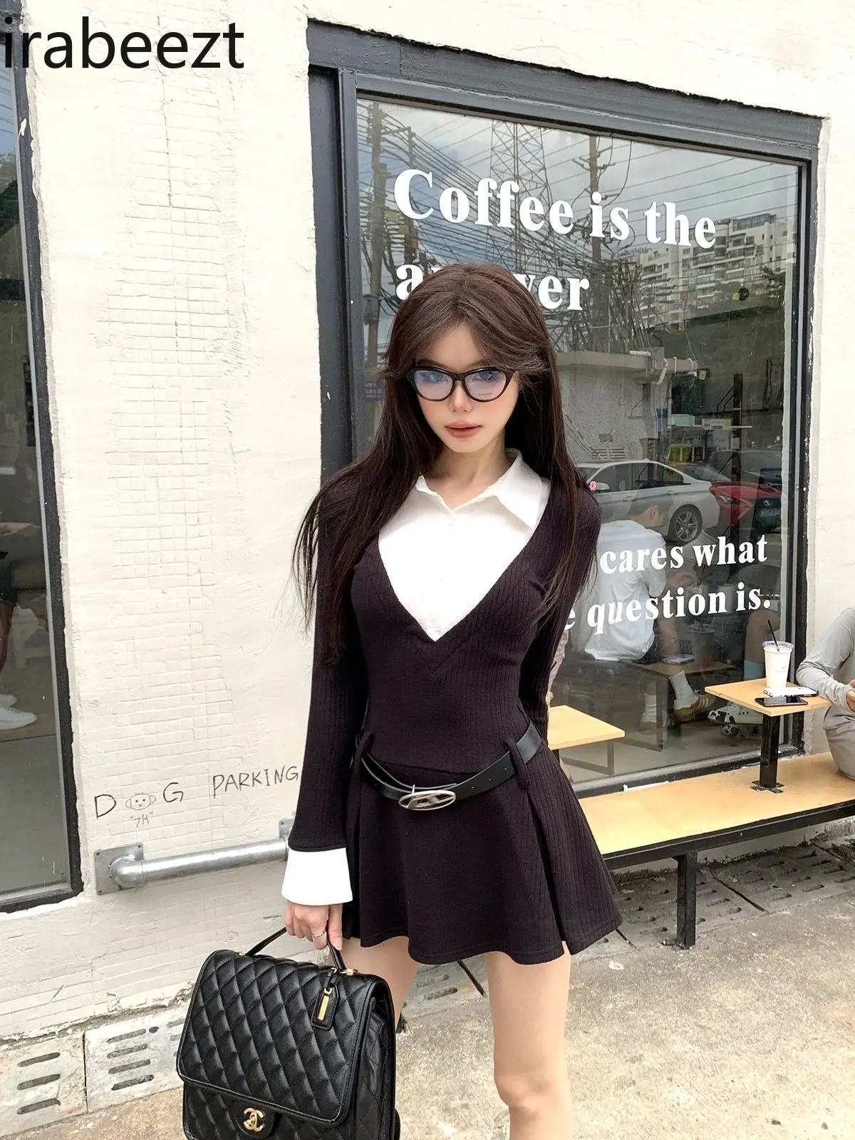 Temperament Slim Long-sleeved Women's Fall Short High-grade Robe Vestido Feminino  Regulai Fit Fashion Popular Summer Dress
