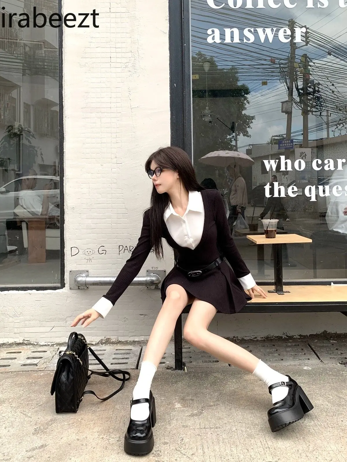 Temperament Slim Long-sleeved Women's Fall Short High-grade Robe Vestido Feminino  Regulai Fit Fashion Popular Summer Dress