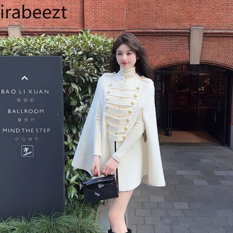 Autumn-winter White Mink Small Scented Women's Mid-length Thick Fur Cape Coat Mainland China Sobretudo Feminino
