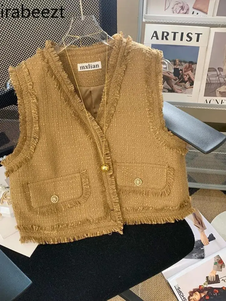 Tassel Woven Vest Female 2025 Spring French High-grade Beautiful Inside The Top Mainland China Ropa Aesthetic Mujer