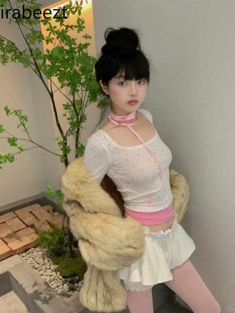 White Mini Skirt Women Y2K Skirts Ball Gown Style Skirt Kawaii Clothes