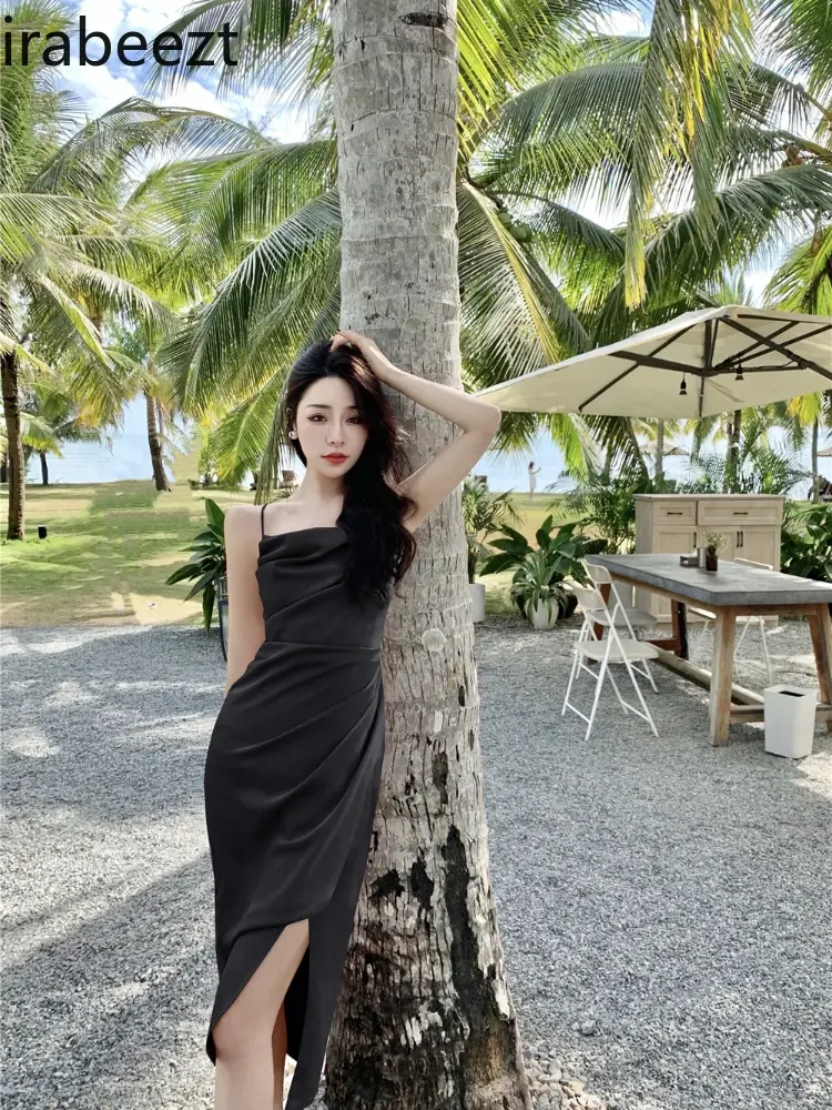 Beautiful Sexy Spice Red Slip Dress Slim Split Engagement Party Evening Style Haute Couture Robe Viscose Women Dress