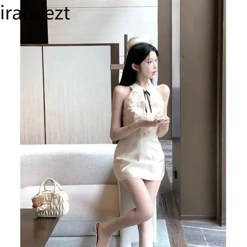 Temperament Gentle Light Luxury Noble Halter Neck Dress Female Summer New Waist Slim Hip Short sexi Night Dress Hot