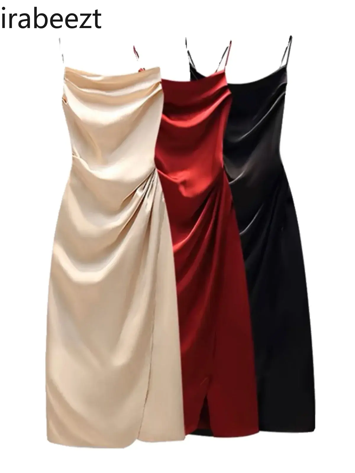Beautiful Sexy Spice Red Slip Dress Slim Split Engagement Party Evening Style Haute Couture Robe Viscose Women Dress