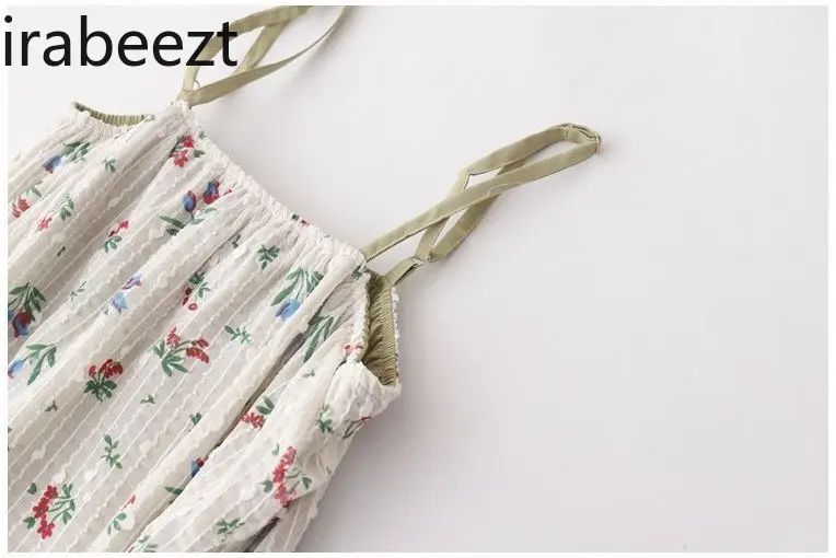 Long Vestido De Fiesta Mujer Para Una Boda Summer New Retro Chinese Style Loose Thin Floral Strapless Fake Two Slip Dress