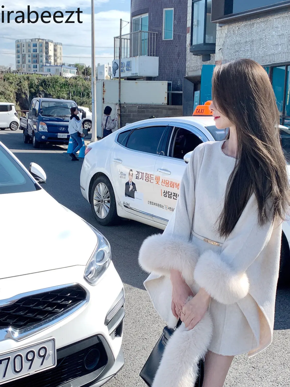 Autumn and Winter New Home Color Goddess Fan Hair Double-sided Cape Jacket Woman Casaco Feminino Mainland China Wool Coat