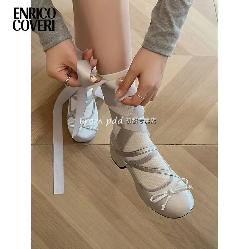 Fashion Design High Heels Ballet Shoes for Women Little Scented Mary Jane Red Bottom High Heels Tacones Mujer Womens Shoes