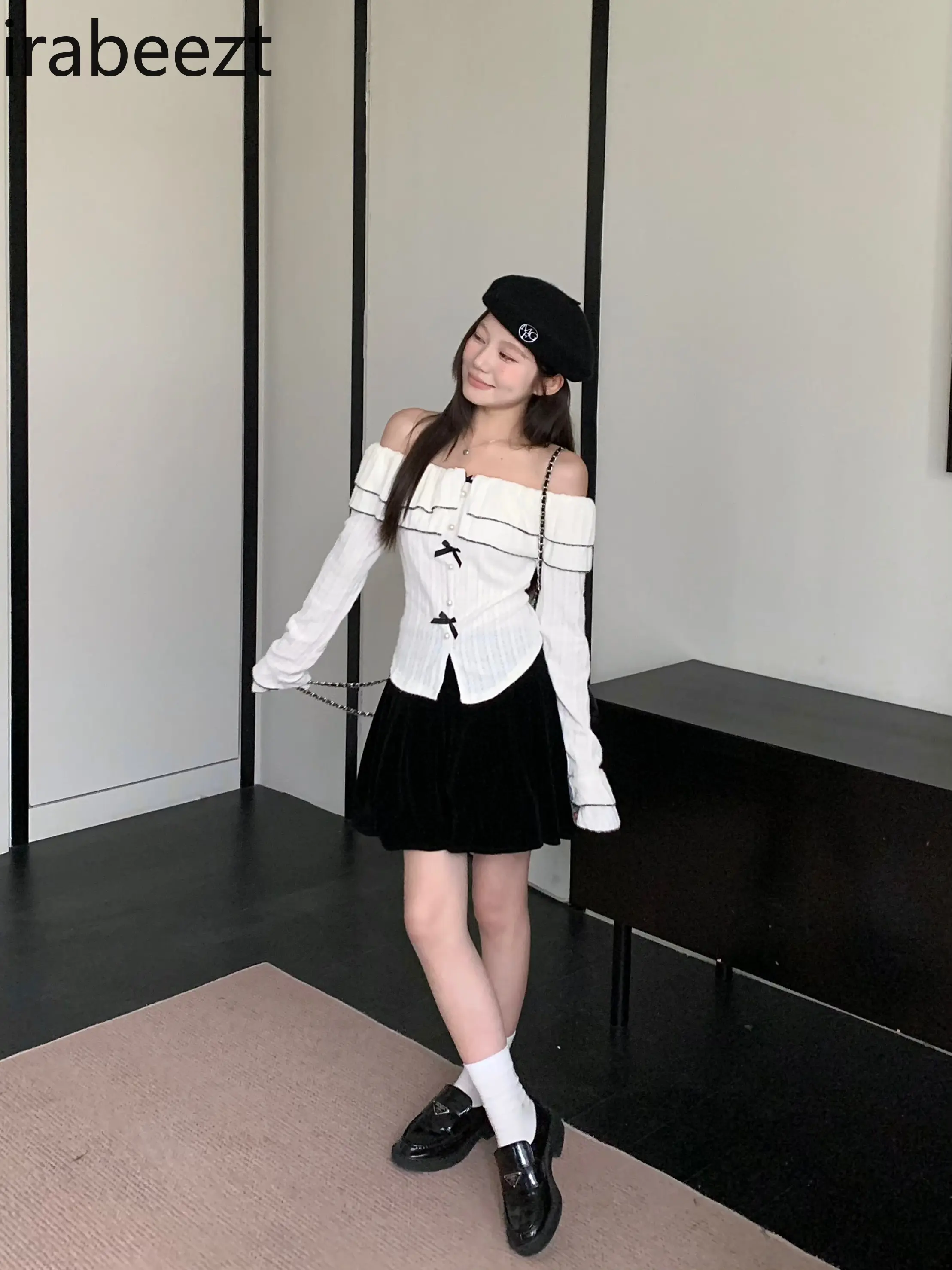 French Ruffled Bow Long Sleeve Shirt Ropa De Mujer Barata Y Envio Gratis Womens Tops Regulai Fit Victorian Blouse White