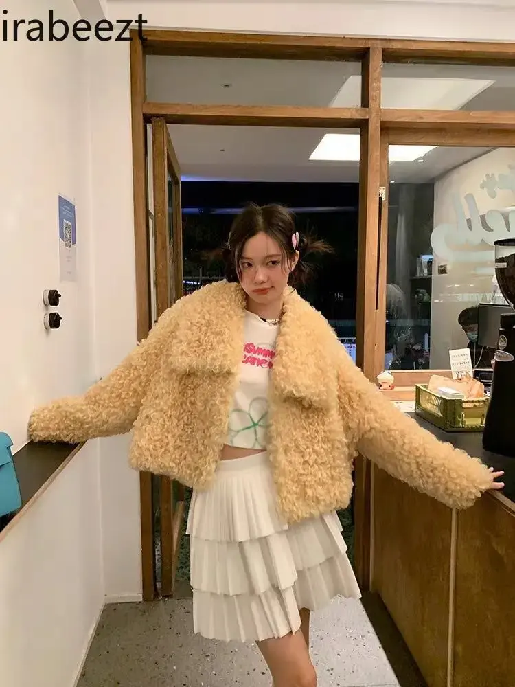 2024 New Haining Fox Fur Female Coat Young Loose Fit Hot Sale Fashion Winter Thickened Tops Chaquetas Para Mujer