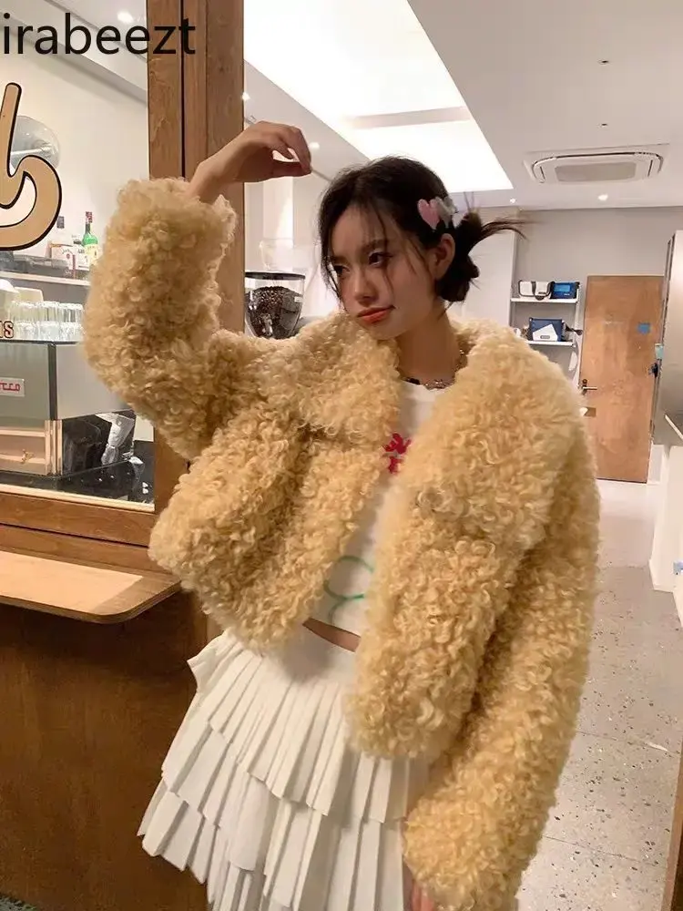 2024 New Haining Fox Fur Female Coat Young Loose Fit Hot Sale Fashion Winter Thickened Tops Chaquetas Para Mujer