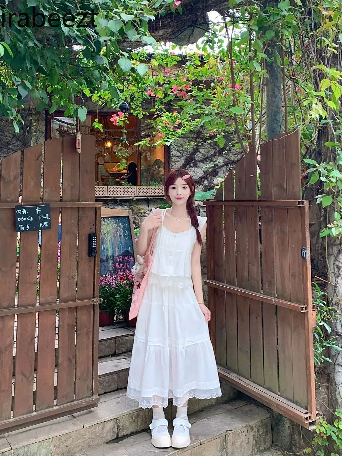 Spring Pure Cotton Jacquard Gentle Style White Lace Cake Shaped Skirt High Waist Big Swing A-line Midi Skirt