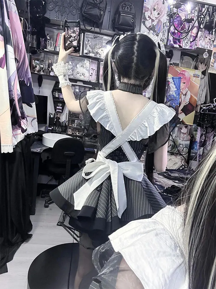 Lolita Maid Gown Vintage Elegant Apron Set Kawaii Japanese Style Women's Cosplay Party Dress Vestido Lolita Gotica