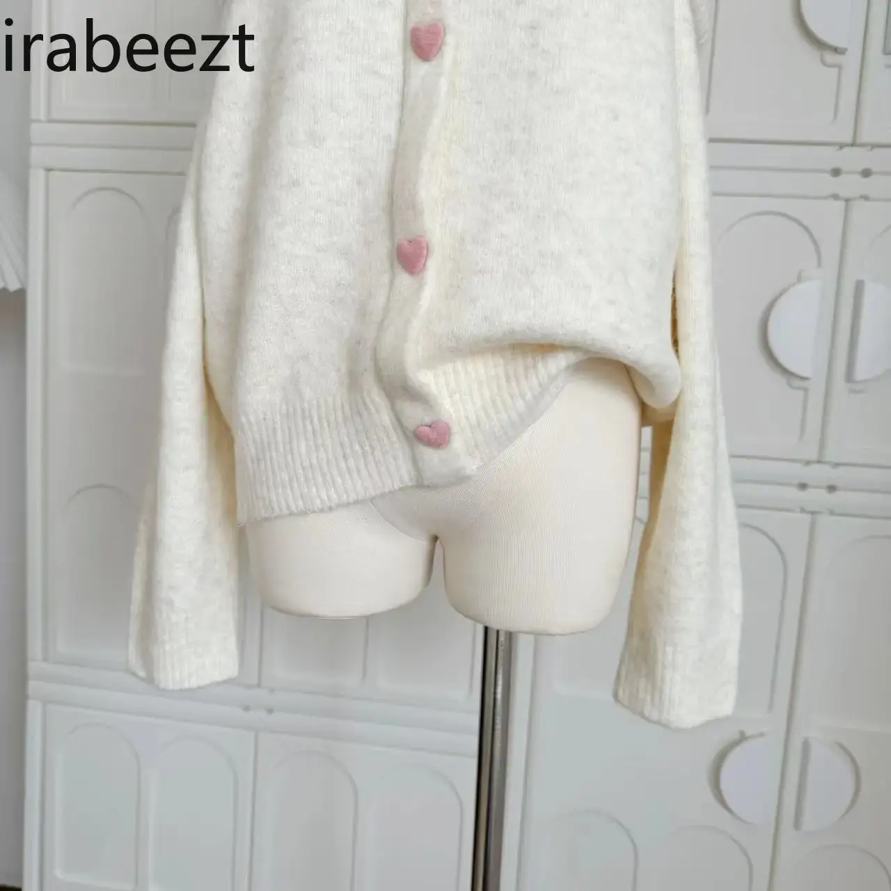 Bow Love Button One-line Sweater for Women Autumn and Winter Pure Off-the-shoulder Knitted Top Blusa De Frio Feminina