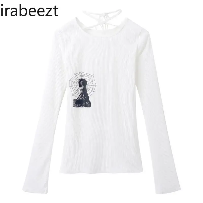 Base Top Women European And American Style Retro Spice Girl Design Sense Niche Slimming Long Sleeve T-shirt