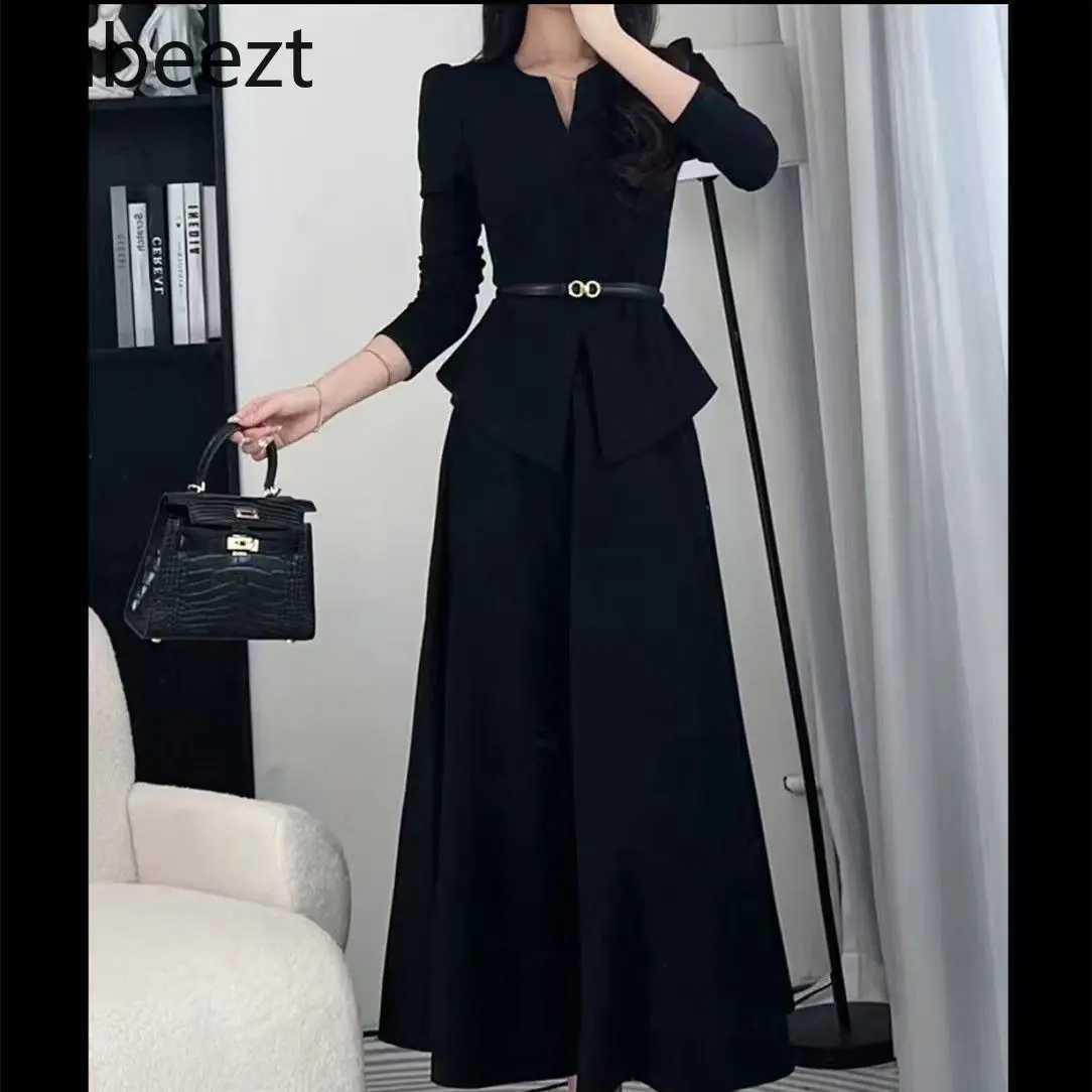 Autumn New Long-sleeved Fashionable Waist Suit Slim Top High-end Skirt Conjuntos De Saias Ensemble Femme 2 Pièces Chic Jupe