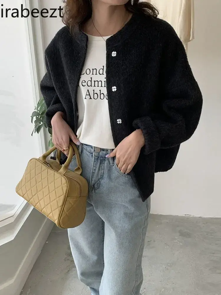 2024 New Silhouette Hand Sewn Double-sided Cashmere Jacket Women's Short Temperament Commuter Loose and Lean Wool Coat