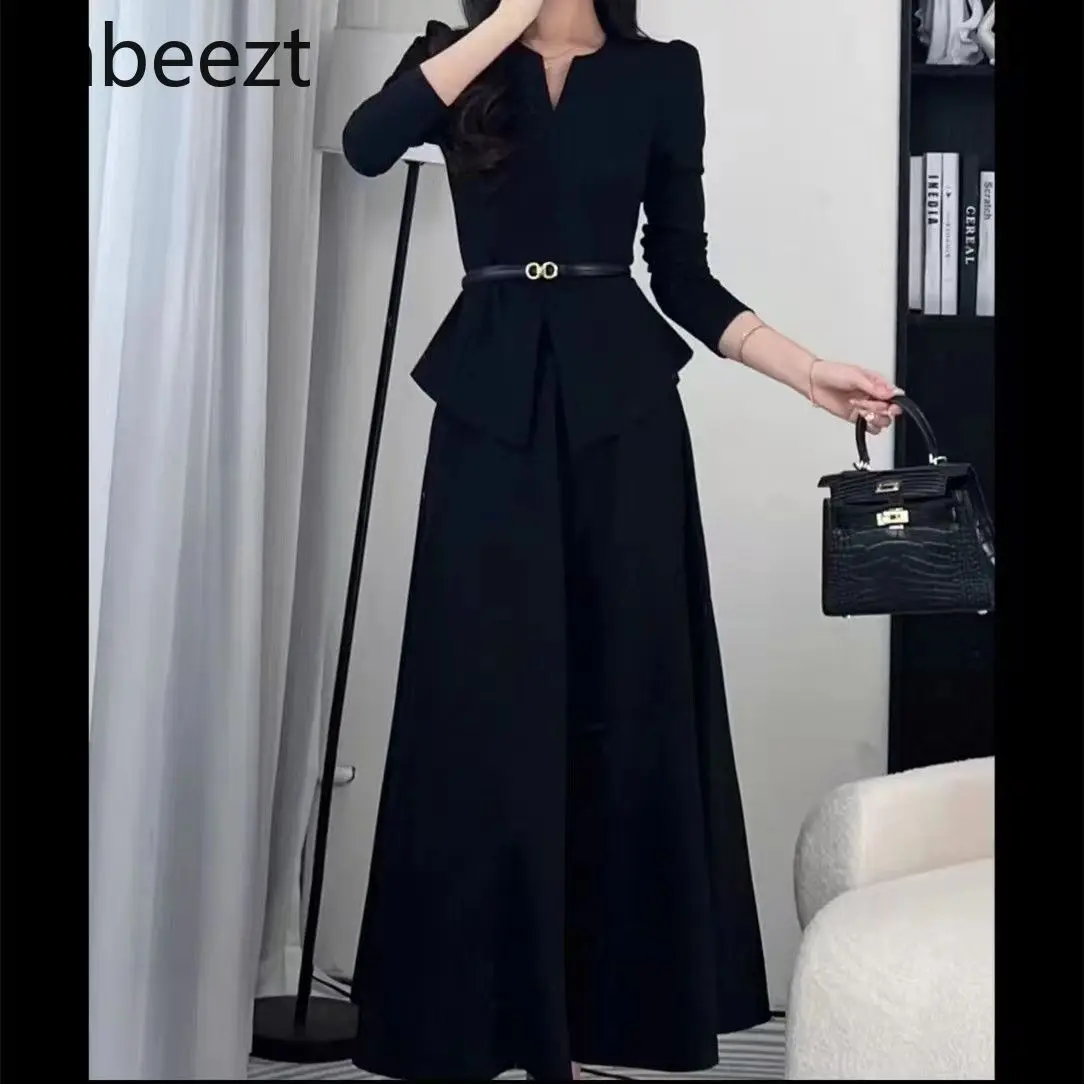 Autumn New Long-sleeved Fashionable Waist Suit Slim Top High-end Skirt Conjuntos De Saias Ensemble Femme 2 Pièces Chic Jupe