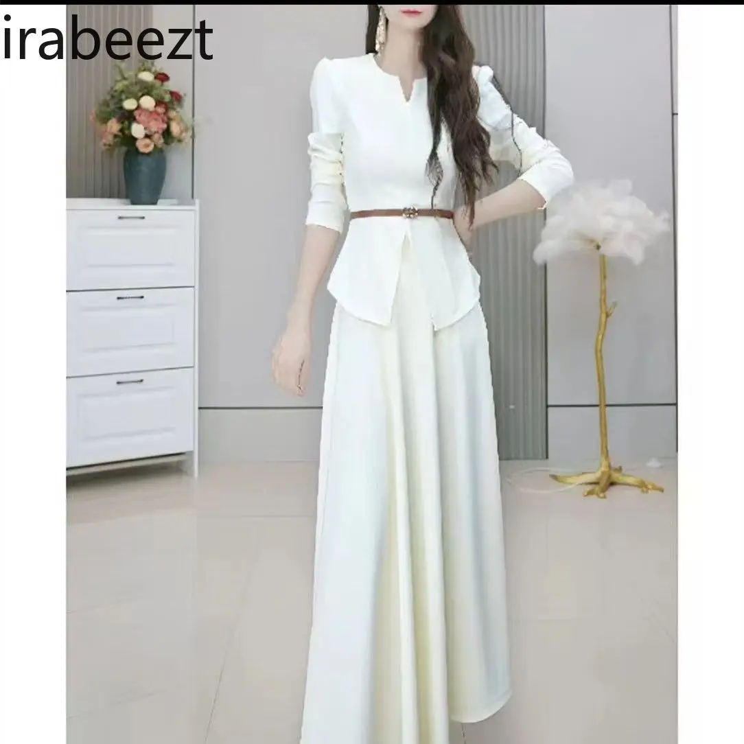 Autumn New Long-sleeved Fashionable Waist Suit Slim Top High-end Skirt Conjuntos De Saias Ensemble Femme 2 Pièces Chic Jupe