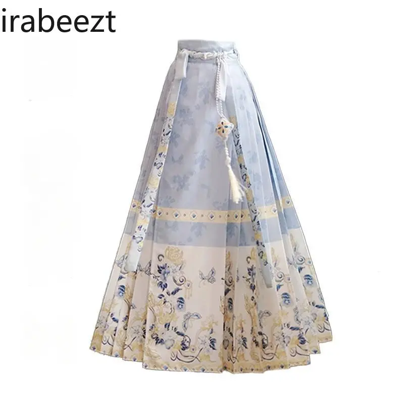 New Chinese Song Dynasty Hanfu Improved Autumn Wear with High-grade Shirt Blouse National Horse Skirt Suit Chinese Costume