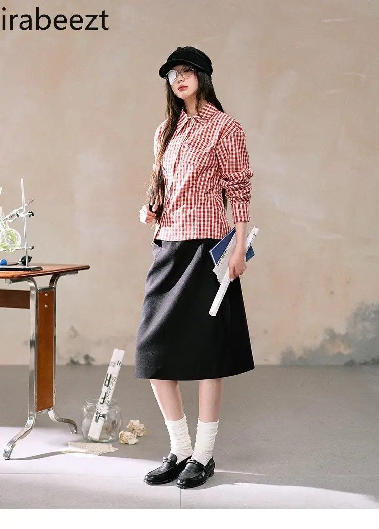 Pure Cotton Pastoral Style Pattern Shirt Women's Winter Design Irregular Casual Versatile Top Blusas Estampadas