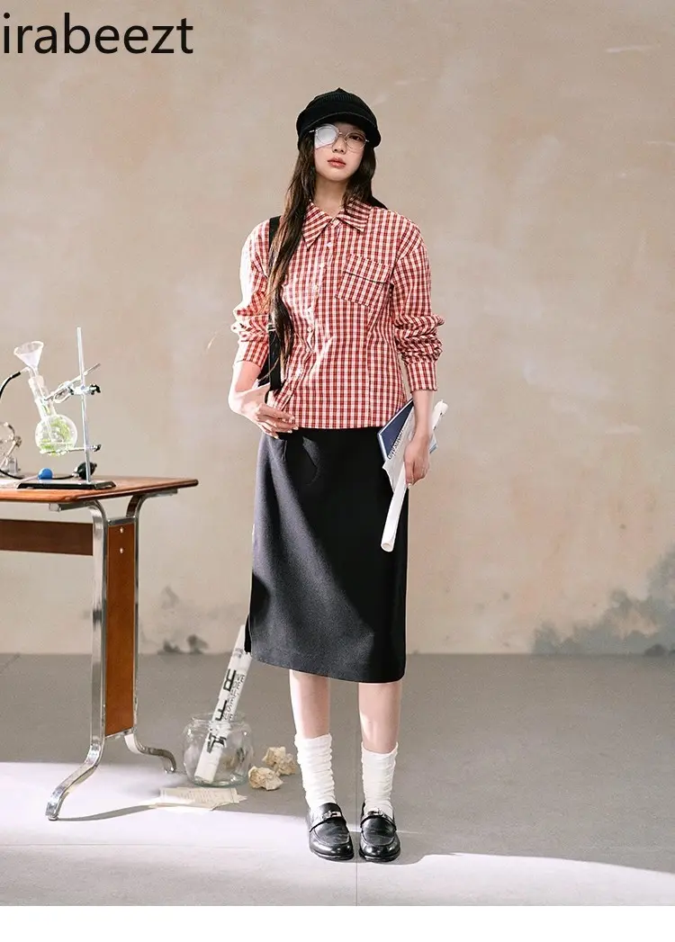 Pure Cotton Pastoral Style Pattern Shirt Women's Winter Design Irregular Casual Versatile Top Blusas Estampadas