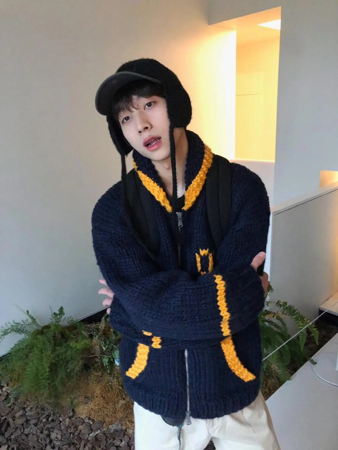 Retro Lazy Color Contrast Jacquard Design All-match Sweater Men's and Women's New Autumn Loose Atmosphere Knitwear