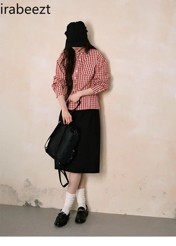 Pure Cotton Pastoral Style Pattern Shirt Women's Winter Design Irregular Casual Versatile Top Blusas Estampadas