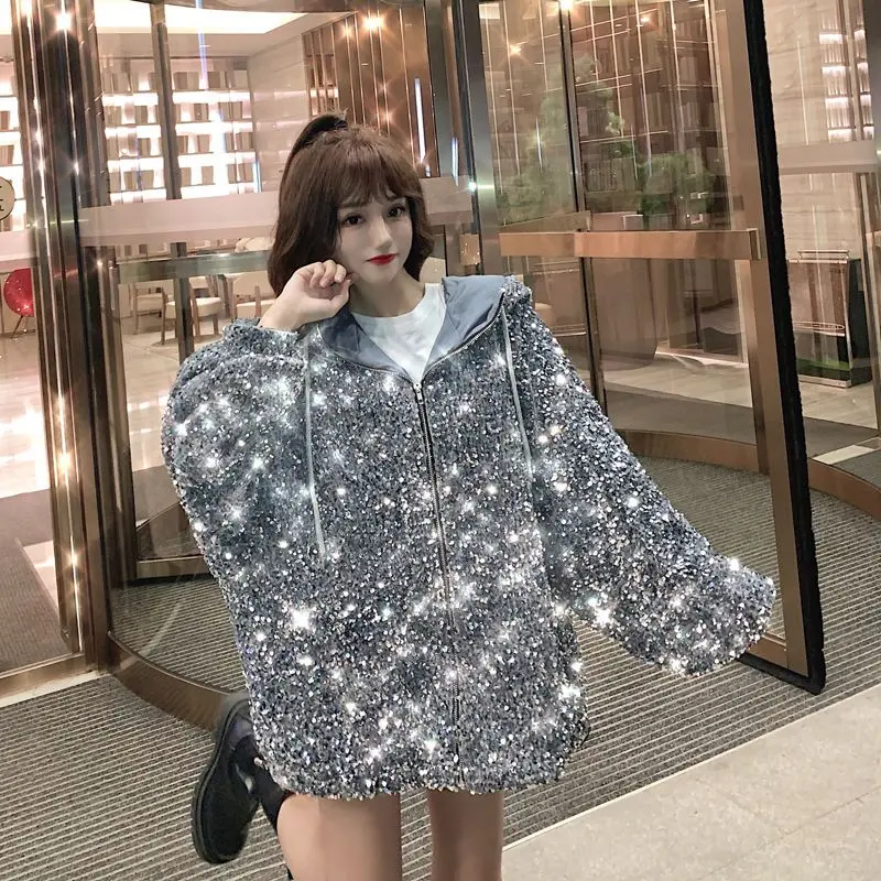 Star Hooded Coat Women's 2024 Spring New Korean Version Fashion Short Tops Spring Summer Loose Fit Chaquetas Para Mujer