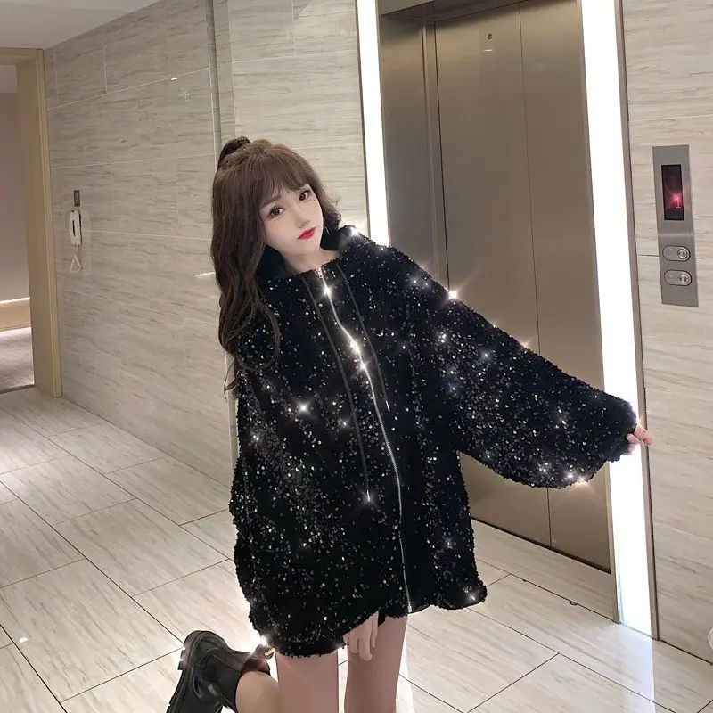 Star Hooded Coat Women's 2024 Spring New Korean Version Fashion Short Tops Spring Summer Loose Fit Chaquetas Para Mujer