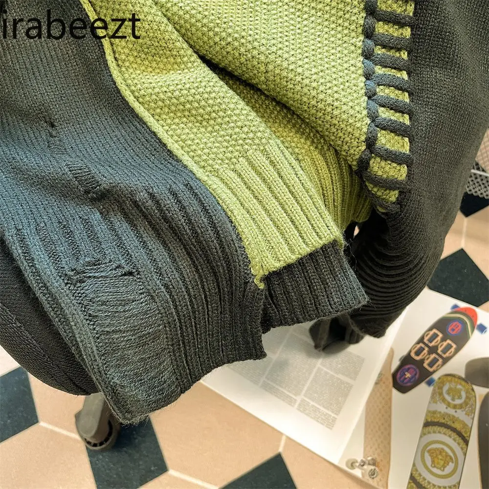 American Design Sense Large Size Sweater Men's and Women's Autumn and Winter Youth Long Sleeve Knitwear Pull Coreen
