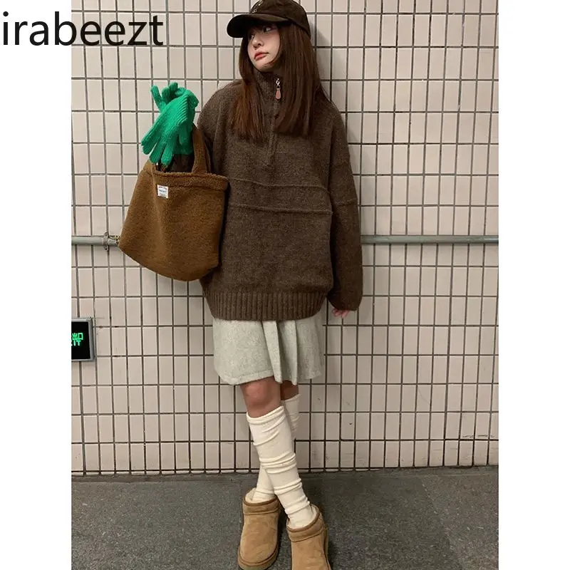 Wool A-line Pleated Skirt for Fall/Winter 2024 New Preppy All-in-one Slimming Short Falda Vaquera Talla Grande Kawaii Skirt