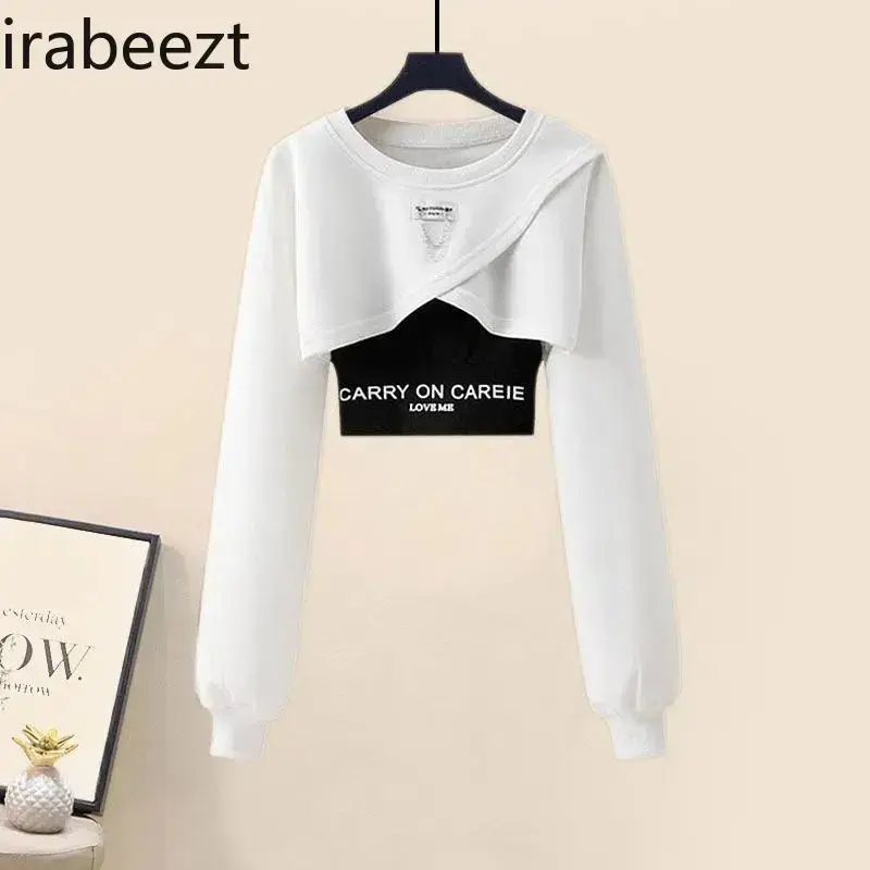 Jogger Pants Camis Sweatshirt 3 Pieces Sets Women Crop Top Shirts Corset Cargo Pants Sports Style 3Pcs Pants Sets Female Clothes