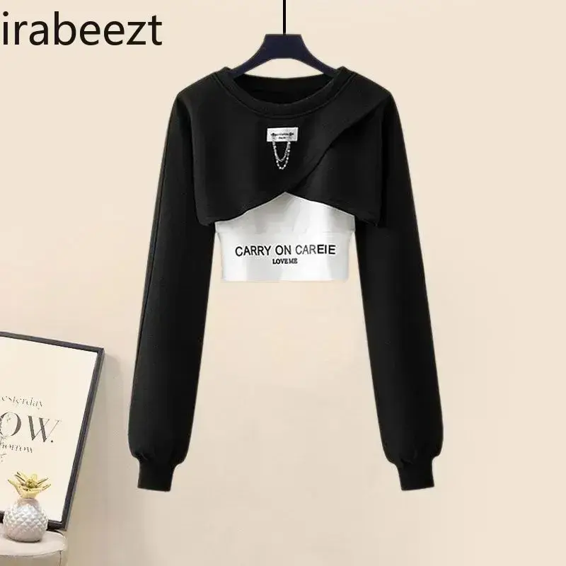 Jogger Pants Camis Sweatshirt 3 Pieces Sets Women Crop Top Shirts Corset Cargo Pants Sports Style 3Pcs Pants Sets Female Clothes