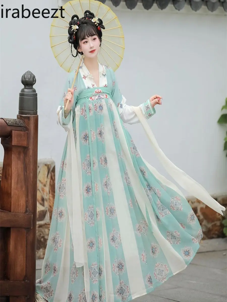 Original New Style Female Adult Hanfu Spring and Summer Suit Han Element Retro Style Chest-length Chinese Traditional Dress