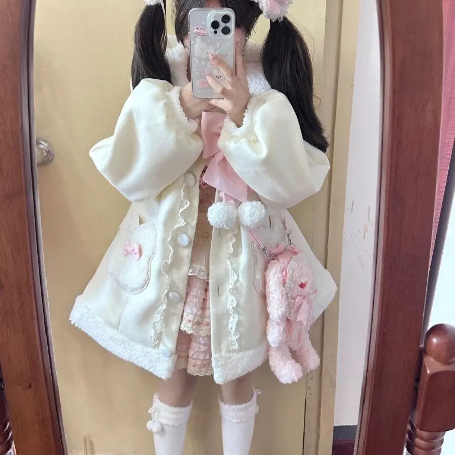 High End Cheap Price Lolita Velvet Coat Cute Pink Винтажное Платье Лолита Mainland China Fashion Design Lolita Clothes