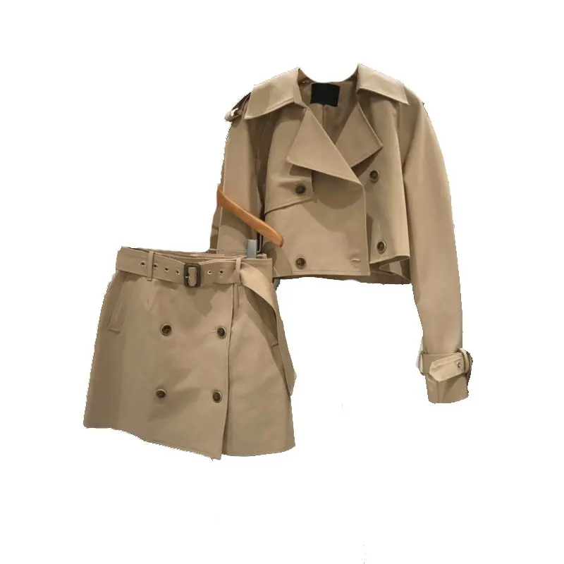 2025 Spring New Fashion Short Long Sleeve Coat Short Skirt Two-piece Women Regular Fit Autumn 2 Piece Blazer and Skirt