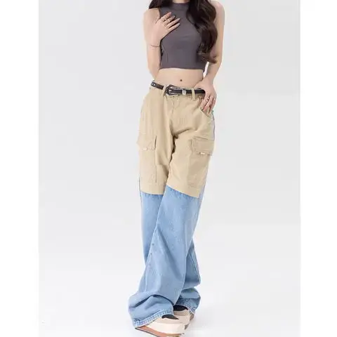Fashion New Wide-leg Jeans Women 2024 Summer Thin Wide Leg Pants Women  Baggy Hosen  Wkwkp00180 Cargo Jeans Cargo Pants Women