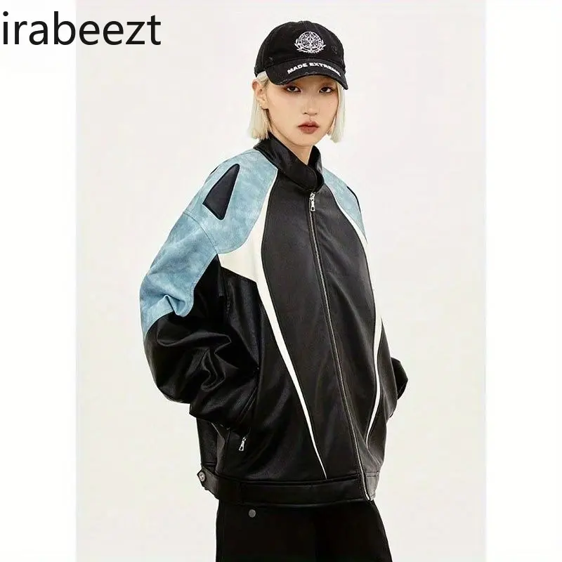 American Leather Coat for Men and Women Couples New Style for Autumn and Winter Simple and Versatile Jacket for 2025