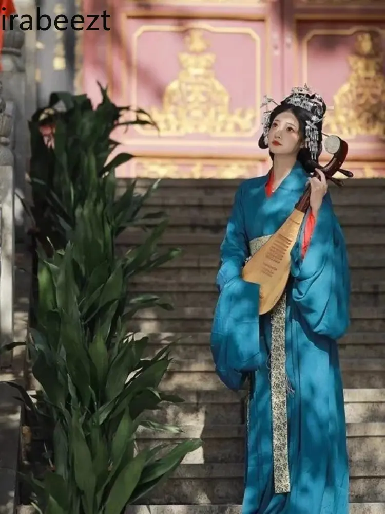 New Restoration of Straight Han Dynasty Clothing Warring States Trail Daily Collar Ancient Clothing Fashion Chinese Hanfu