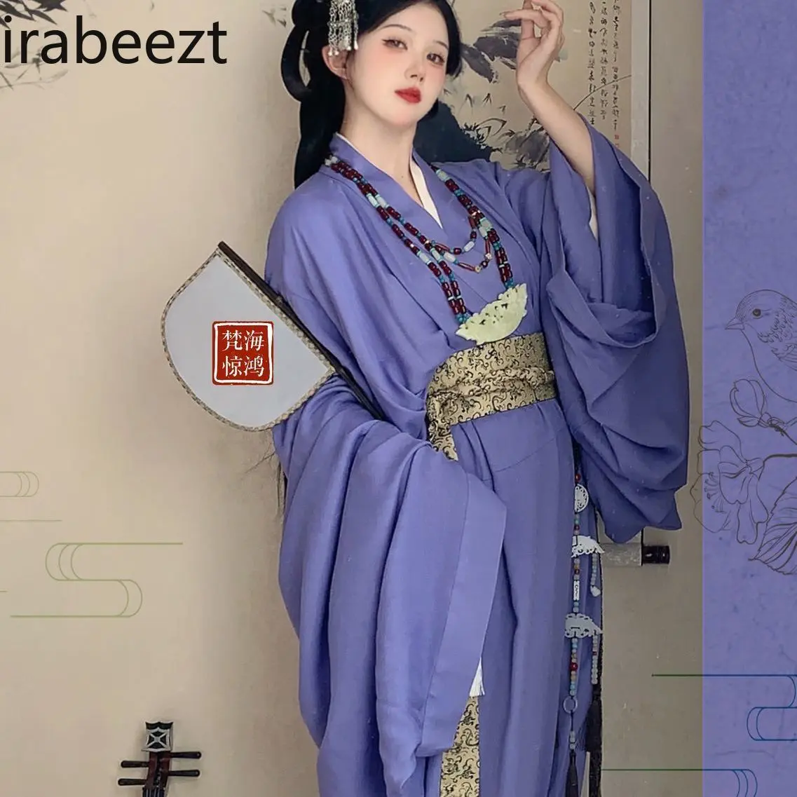 New Restoration of Straight Han Dynasty Clothing Warring States Trail Daily Collar Ancient Clothing Fashion Chinese Hanfu