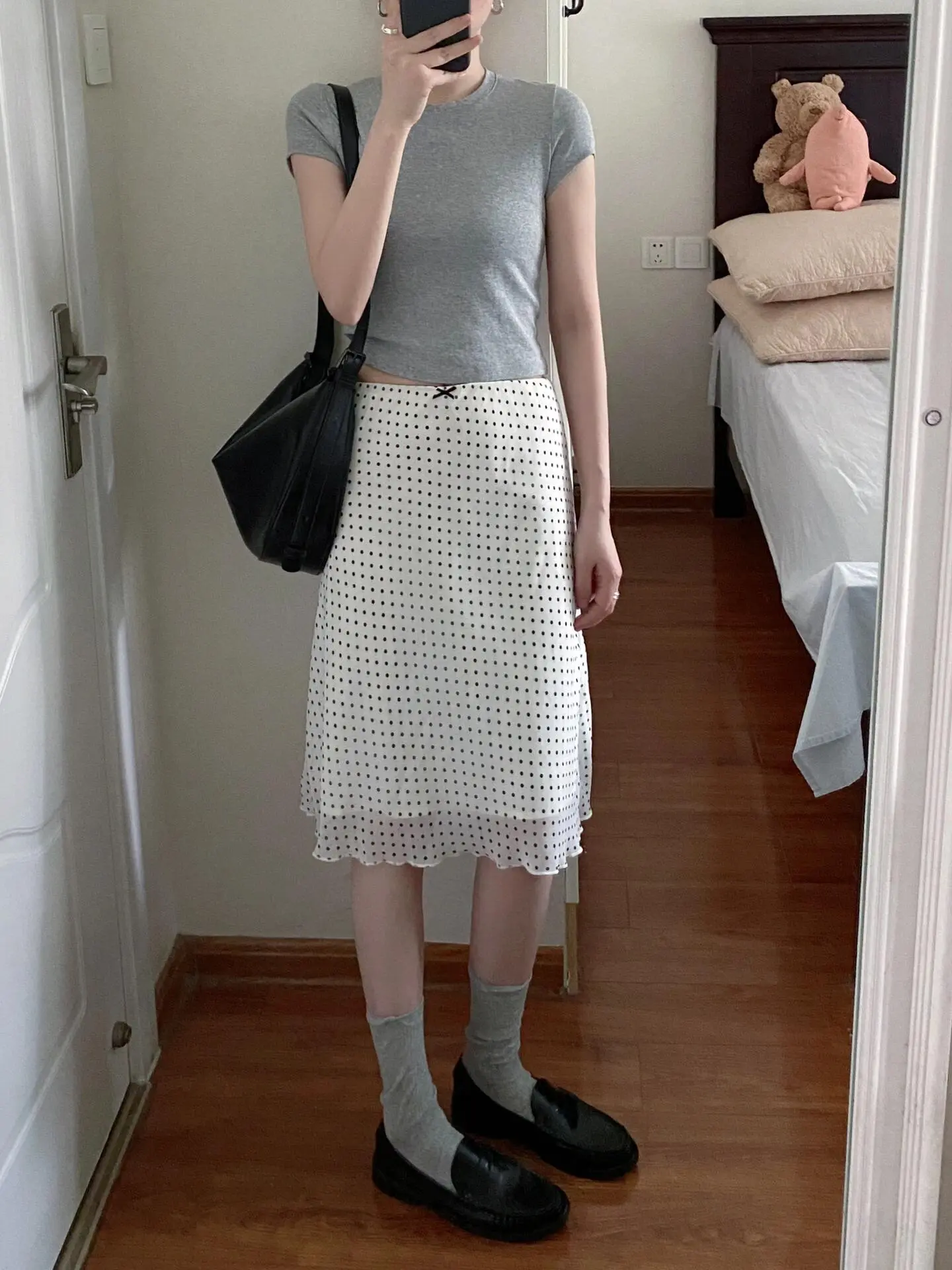 Hot Girl Polka Dot Fishtail Skirt for Women in Summer Ins Trend All-match Midi Lace Low Waist Slimming Skirt for Women