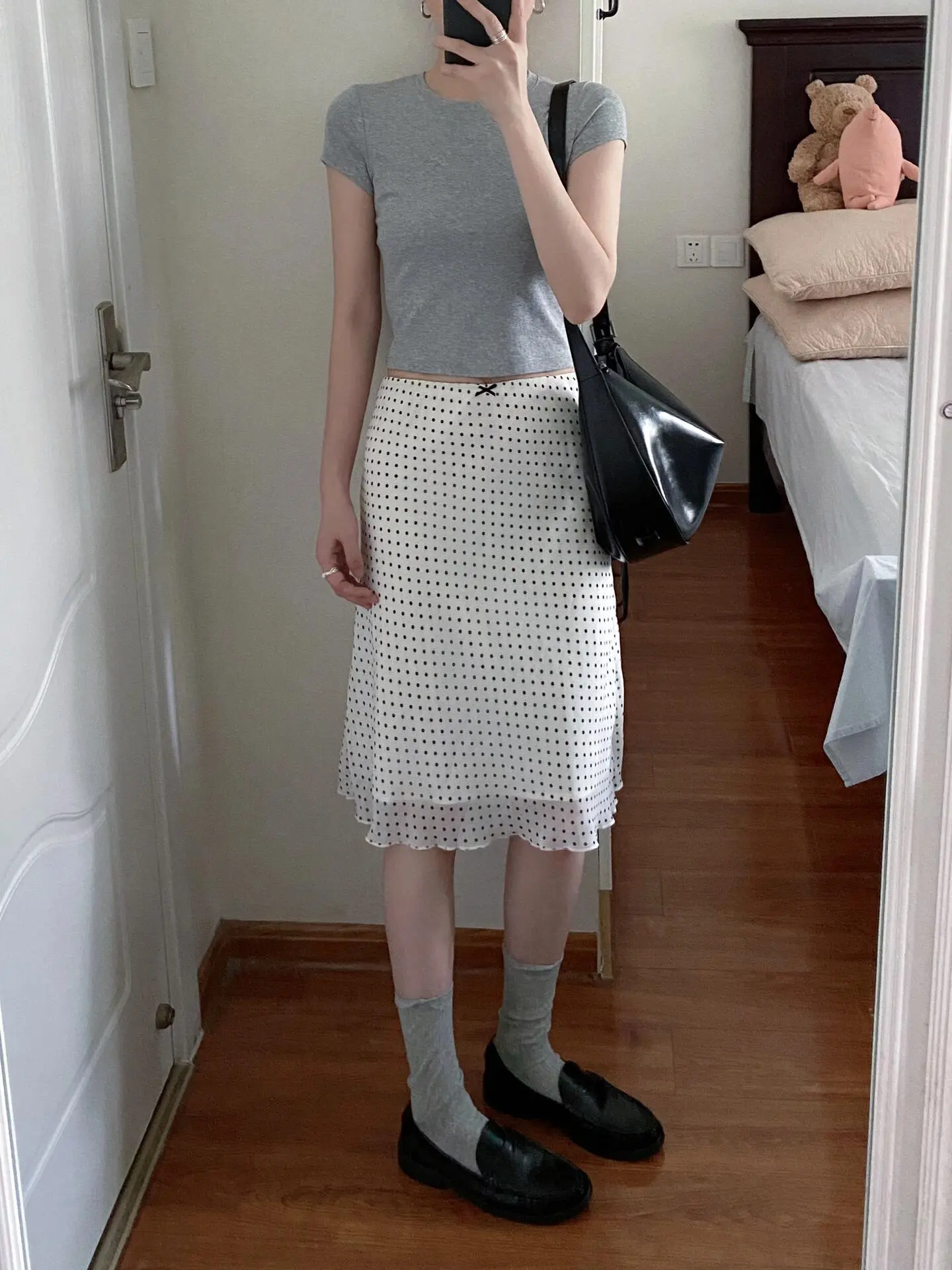 Hot Girl Polka Dot Fishtail Skirt for Women in Summer Ins Trend All-match Midi Lace Low Waist Slimming Skirt for Women