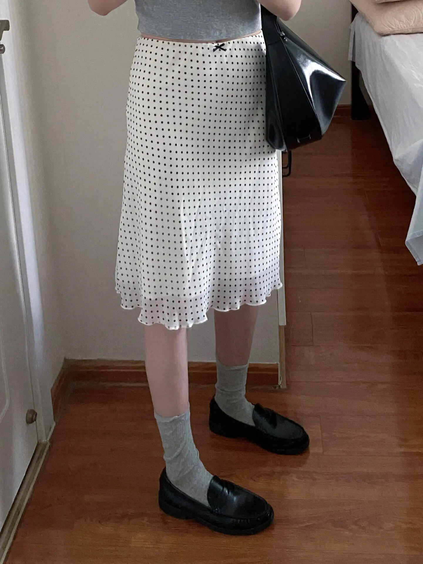 Hot Girl Polka Dot Fishtail Skirt for Women in Summer Ins Trend All-match Midi Lace Low Waist Slimming Skirt for Women