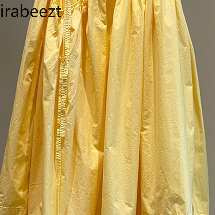 This Year's Most Popular Pear-shaped Figure A-line Skirt French Temperament High-waisted Yellow Skirt Women's Summer Wear
