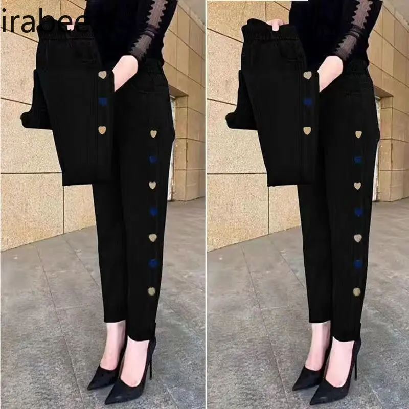 Grey Plus Size Harlan Pants Women 2025 Spring/summer New Color High Waist Mainland China Streetwear Low Rise Jeans