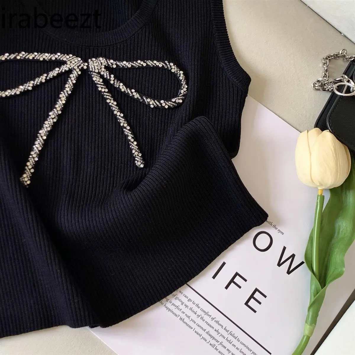 Women's Diamond-studded Camisole Vest 2025 New Style Fashion Summer Elegant Style Butterfly Chic Tops Beautiful