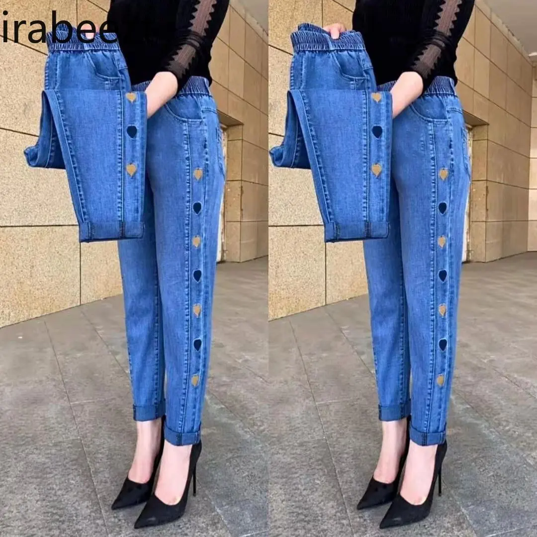 Grey Plus Size Harlan Pants Women 2025 Spring/summer New Color High Waist Mainland China Streetwear Low Rise Jeans