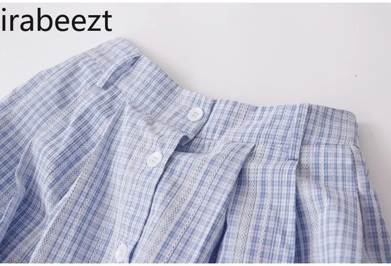 Autumn New Korean Style College Style High Waist Thin Single-breasted Plaid A-line Skirt Regulai Fit Falda Sexy Mujer